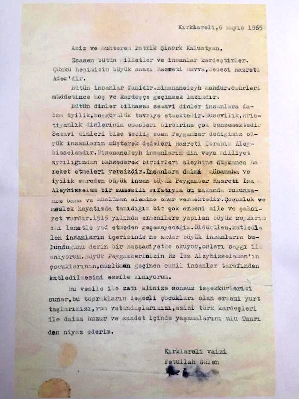 FETÖ şüphelisinin evinde, terörist elebaşı Gülen'in sözde Ermeni soykırımını tanıyan mektubu çıktı