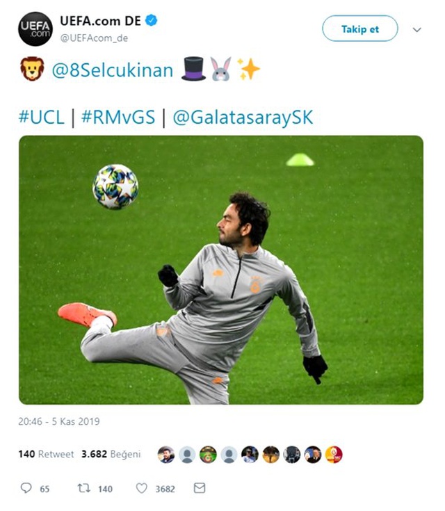UEFA'dan Selçuk İnan paylaşımı! Sihirbaz...