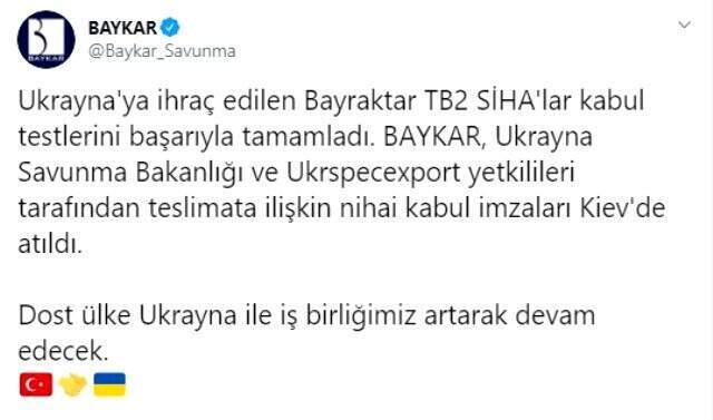 Bayraktar SİHA'ların nihai kabul anlaşması Ukrayna'yla imzalandı Bayraktar SİHA'ların nihai kabul anlaşması Ukrayna'yla imzalandı