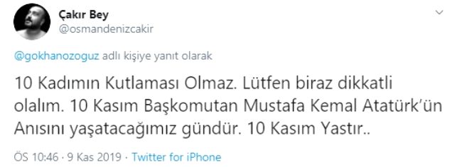 Gökhan Özoğuz'un 10 Kasım paylaşımı sosyal medyada tepki gördü