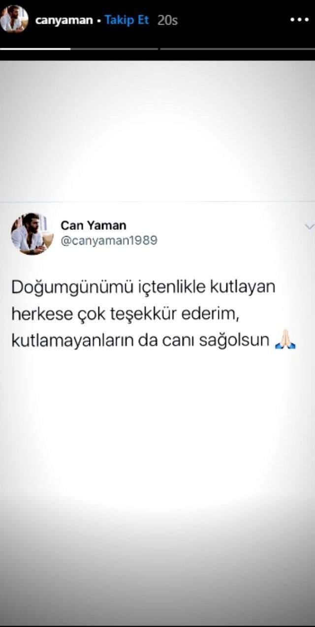 Oyuncu Can Yaman'dan doğum gününe özel bacak şov