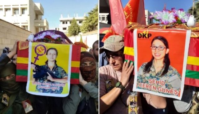 YPG'li terörist Ceren için, Suriye'de teröristler cenaze töreni düzenledi