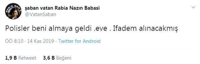 Rabia Naz'ın babası Şaban Vatan, ifadesi alınmak üzere emniyete götürüldü