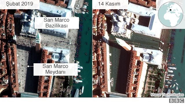 Venedik'te su seviyesi yeniden yükseldi, San Marco Meydanı kapatıldı