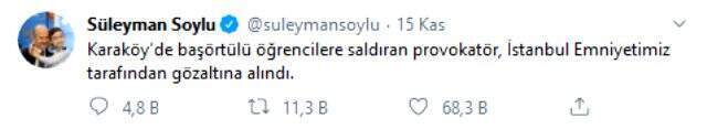 Karaköy'de başörtülü öğrenciye saldıran kişi gözaltına alındı Karaköy'de başörtülü öğrenciye saldıran kişi gözaltına alındı