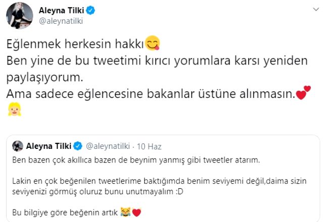 Aleyna Tilki, kafa karıştıran paylaşımlarıyla Twitter'da gündem oldu