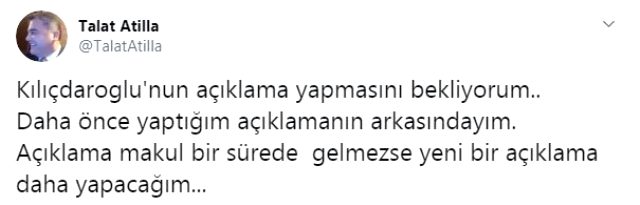 Talat Atilla'dan Kemal Kılıçdaroğlu'na 