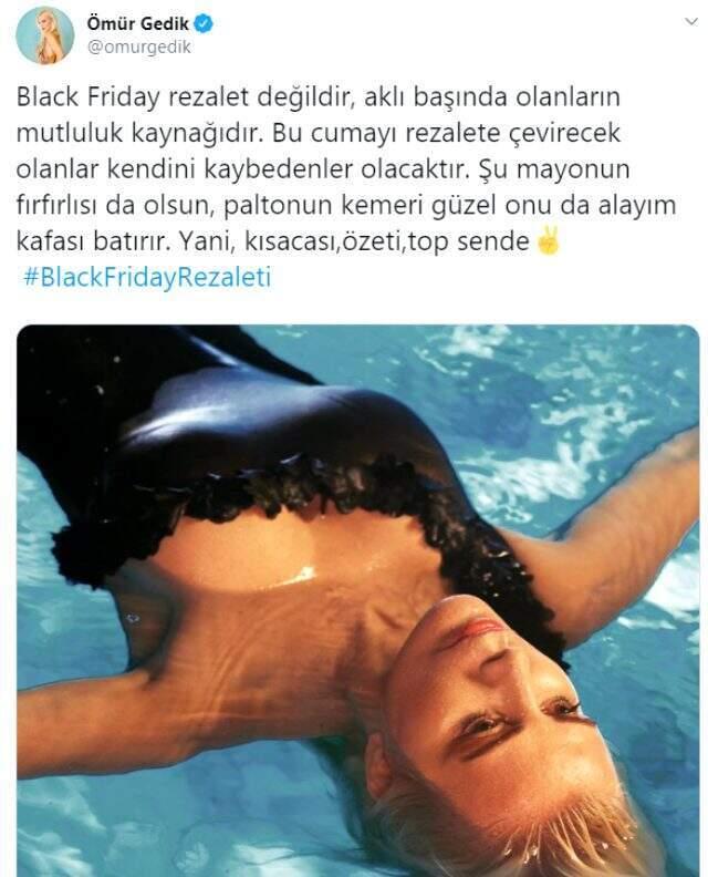 Cinsel içerikli paylaşımıyla gündem olan Ömür Gedik, mayosu üzerinden gönderme yaptı