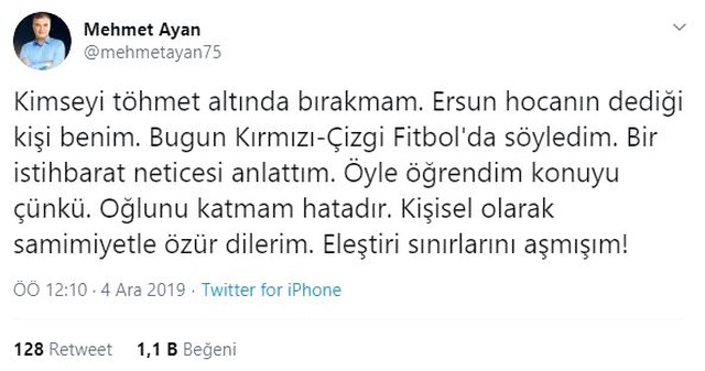 Ersun Yanal: O zat-ı muhterem, aşağılıkça sözlerini 1 haftada ispat edecek