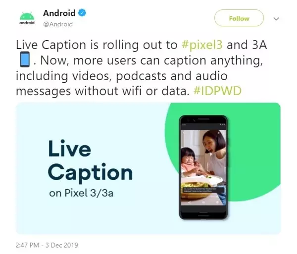 Google Live Caption Canlı Yazı Özelliği Pixel 3/3a Modellerine Geldi