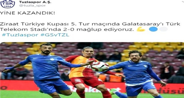 Tuzlaspor'dan olay paylaşım: Yine kazandık