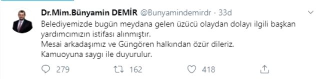 Önünde ayağa kalkmayan gence ceza veren Güngören Belediye Başkan Yardımcısı Veysel İpekçi istifa etti