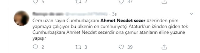 Cem Uzan'ın 'En gizli FETÖ'cü Ahmet Necdet Sezer' paylaşımı sosyal medyada olay oldu