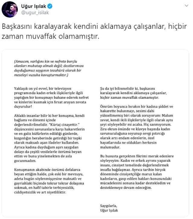 Uğur Işılak, kendisi için 