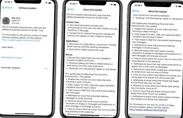 Apple iOS ve iPadOS 13.3 Güncellemesi Yayınlandı