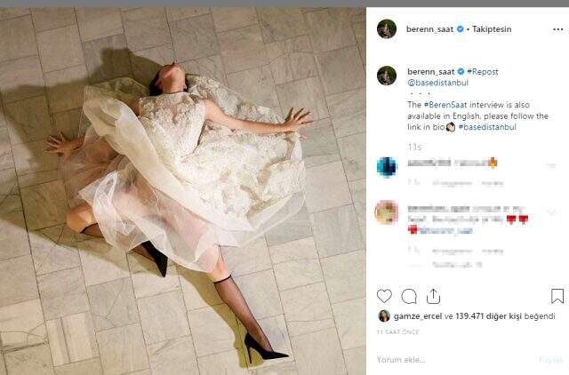 Beren Saat'in yere yatarak verdiği poz takipçilerini ikiye böldü