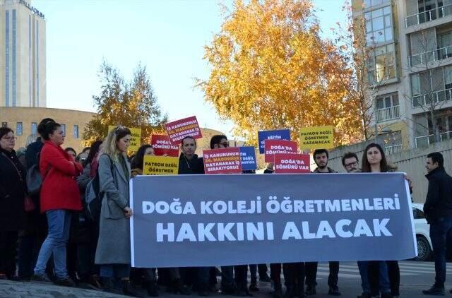 Doğa Kolejinde öğretmenler iş bıraktı