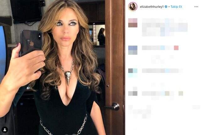 54 yaşındaki İngiliz oyuncu Elizabeth Hurley, kusursuz fiziğiyle mest etti