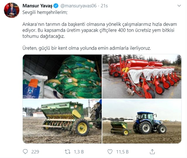 Mansur Yavaş'tan Ankaralı çiftçilere müjde: 400 ton tohum dağıtılacak