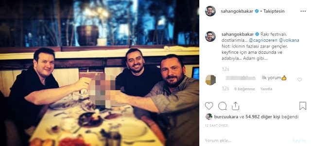 Şahan Gökbakar, Rakı Festivali'nin yasaklanmasının ardından içki fotoğrafı paylaştı