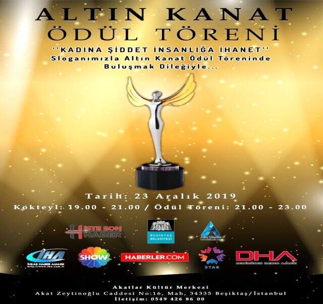 'Kadına şiddet insanlığa ihanet' sloganıyla düzenlenen Altın Kanat Ödülleri Gecesi'nde yılın en iyileri ödüllendirilecek