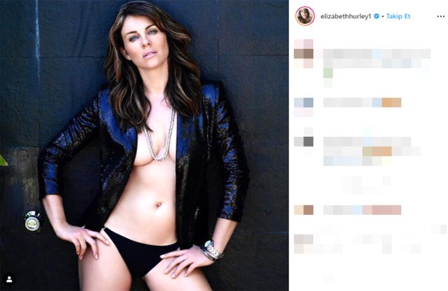 İngiliz model Elizabeth Hurley, üstsüz noel paylaşımıyla sosyal medyayı salladı