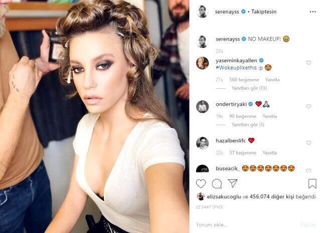 Serenay Sarıkaya'nın göğüs dekolteli pozu sosyal medyaya damga vurdu Serenay Sarıkaya'nın göğüs dekolteli pozu sosyal medyaya damga vurdu