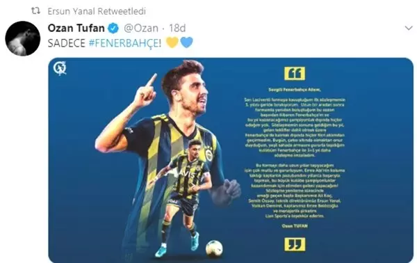 Ozan Tufan imza atınca Ersun Yanal...