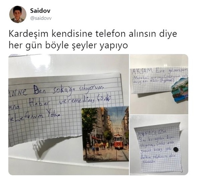 Telefon Aldırmak İçin Her Gün Komik Notlar Bırakan Kardeş