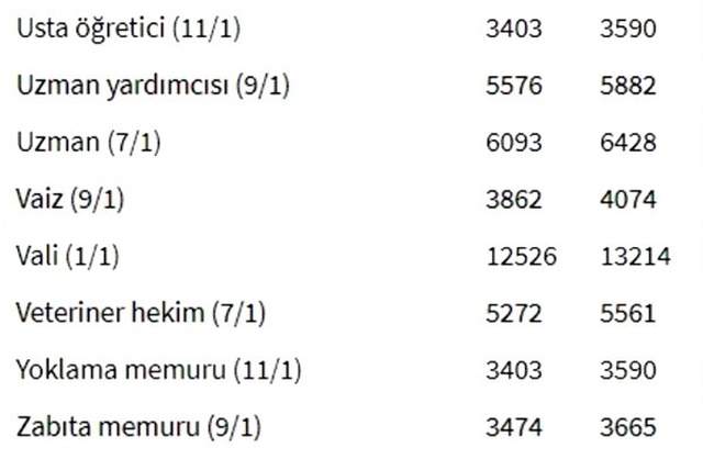 Memur ve Memur Emekli Maaş Zammı Belli Oldu! İşte Mesleğe Göre Maaşlar