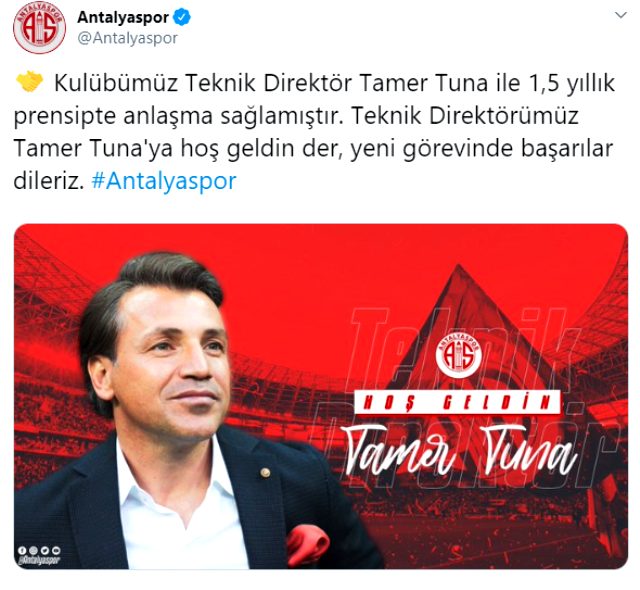 Antalyaspor, Tamer Tuna'yı takımın başına getirdi!