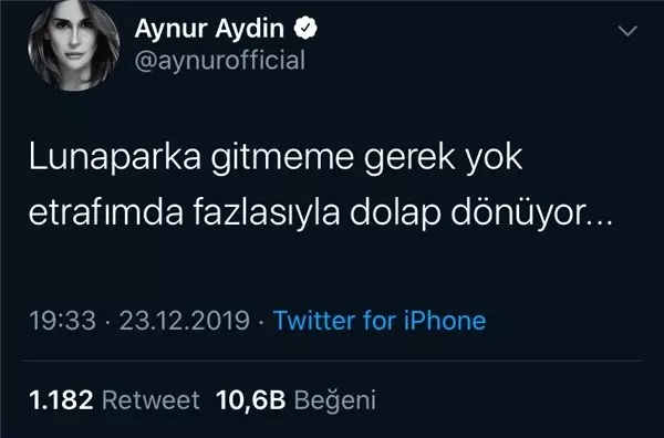 Aynur Aydın'ın Twitter Adresinden Atarlı 10 Cümle