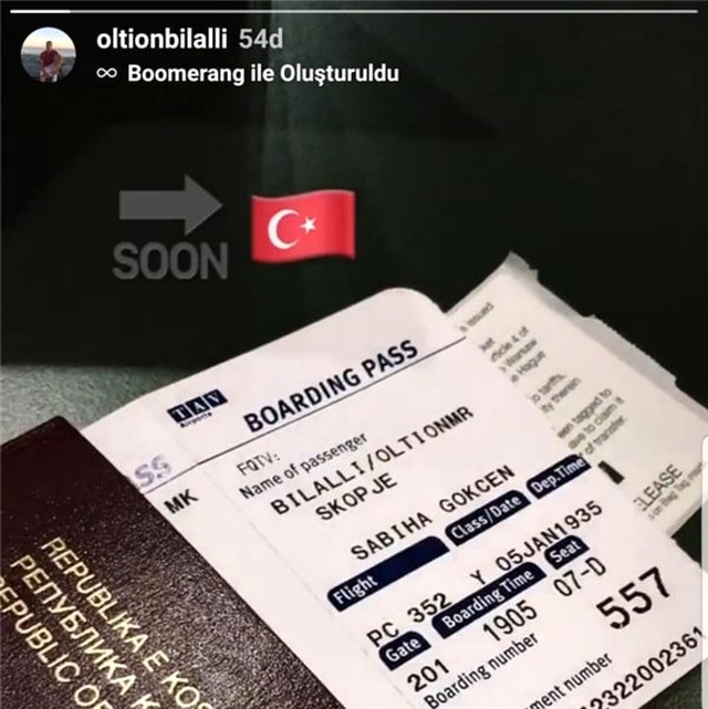 Oltion Bilalli, Galatasaray için İstanbul'a geliyor
