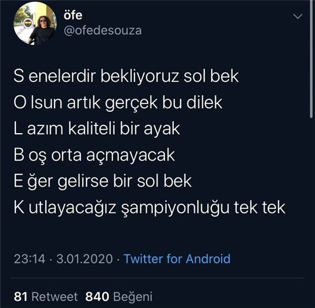 Sol Bek Transferi İsteyen Fenerbahçelilerden 12 Komik Tweet
