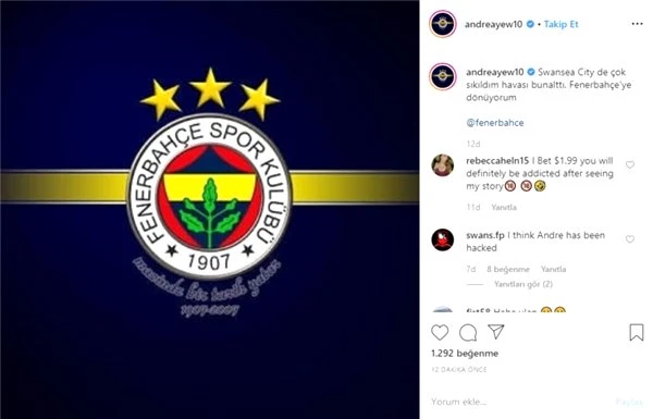 Andre Ayew hacklendi: Fenerbahçe'ye dönüyorum