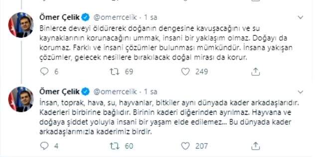 AK Parti Sözcüsü Ömer Çelik'ten Avustralya'ya çağrı: Develeri öldürmeyin AK Parti Sözcüsü Ömer Çelik'ten Avustralya'ya çağrı: Develeri öldürmeyin