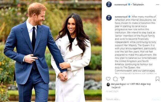 Prens Harry ve eşi Meghan kraliyet ailesindeki üst düzey görevlerinden çekildi