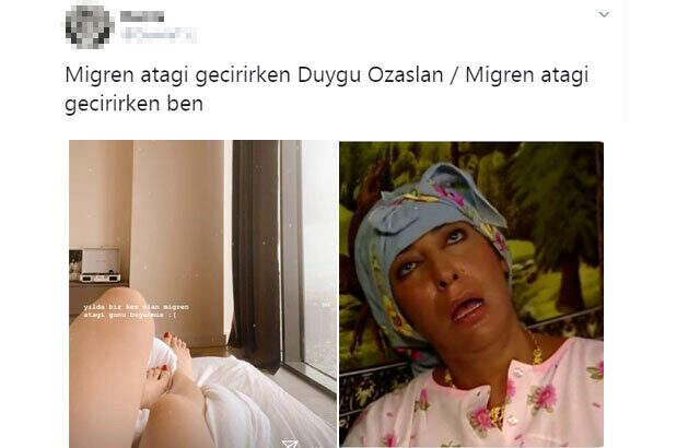 Sosyal medya kullanıcıları, migrenim tuttu diyerek bacaklarını gösteren fenomen Duygu Özaslan'ı tiye aldı