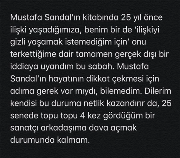Defne Samyeli'nden Mustafa Sandal'a sert cevap