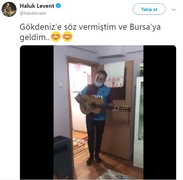 Haluk Levent, söz verdiği kas hastası Gökdeniz'e evinde konser verdi