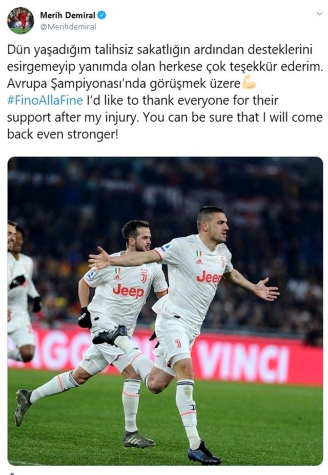 Merih Demiral'dan ilk açıklama: <a class='keyword-sd' href='/euro-2020/' title='Euro 2020'>Euro 2020</a>'de görüşürüz