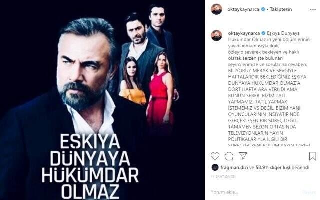 Oktay Kaynarca, Eşkıya Dünyaya Hükümdar Olmaz'ın yeni yayın tarihini duyurdu