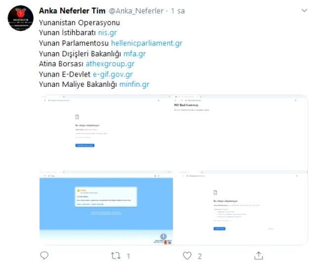 Türk hackerlar, Yunan İstihbaratı'nın internet sitesini çökertti