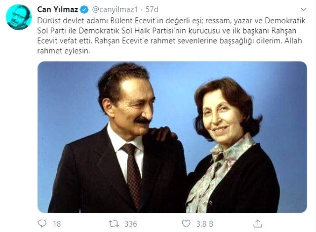 Ünlü isimler, Rahşan Ecevit için duygu dolu taziye mesajları paylaştı