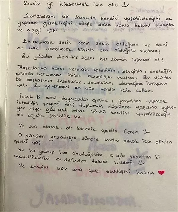 Adı Binlerce Yıl Hatırlanası #CerenÖzdemir'in Hepimizi Duygulandıran Notları