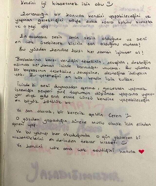 Ölümüyle Türkiye'yi yasa boğan Ceren Özdemir'in günlük notları ortaya çıktı