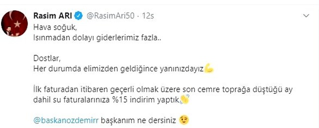 Suya kış indirimi yapan AK Partili belediye başkanları, vatandaşın yüzünü güldürdü