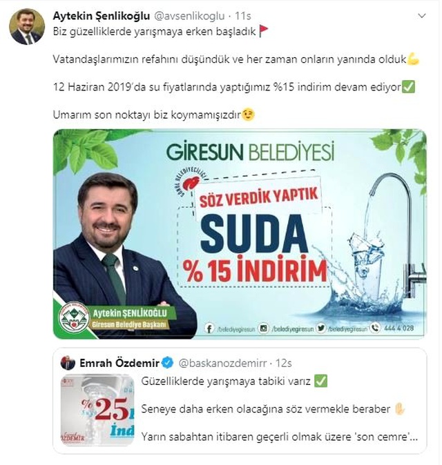 Suya kış indirimi yapan AK Partili belediye başkanları, vatandaşın yüzünü güldürdü