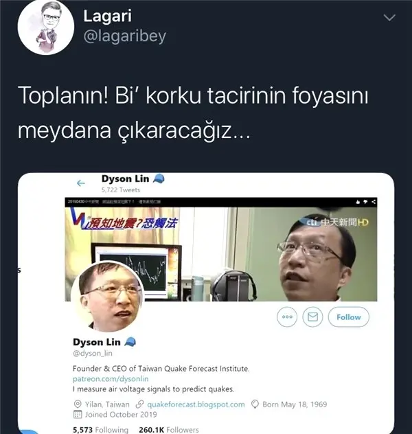 Dyson Lin'İn Deprem Paylaşımlarının Korku Tacirliği Olduğunu Gösteren Mantıklı Bir Flood