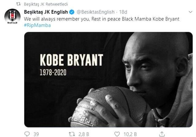 Galatasaray'dan Kobe Bryant paylaşımı: Seni özleyeceğiz